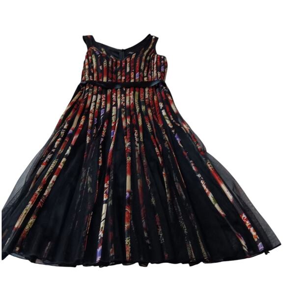 PAPILLON Midi Dress M (READ) Full Skirt Feminine Special Event Artsy Whimsigoth - Picture 4 of 15